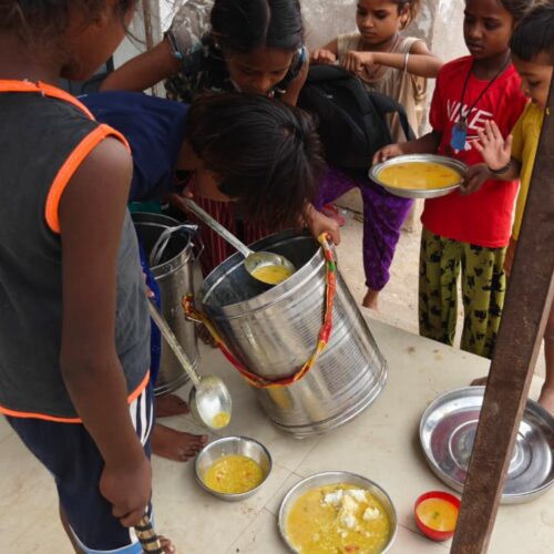 Nutritional Help-Distributed food for needy and homeless children